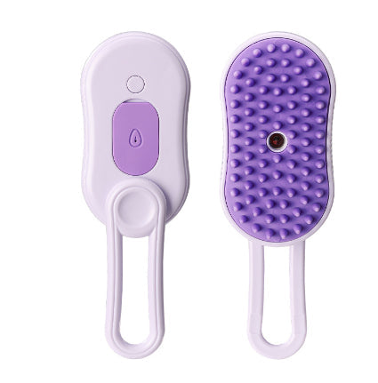 KFX-6145725 3-in-1 Electric Pet Grooming Brush with Steam Spray for Cats and Dogs, Hair Removal, and Knot Tackling