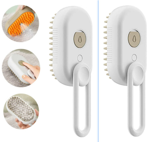 KFX-6145725 3-in-1 Electric Pet Grooming Brush with Steam Spray for Cats and Dogs, Hair Removal, and Knot Tackling