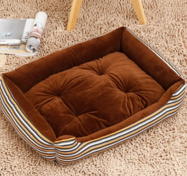 KFX-6148157 Large Dog Bed for Golden Retrievers - Cotton Dog Mat with Short Plush and High Elastic PP Cotton for Autumn and Winter Comfort