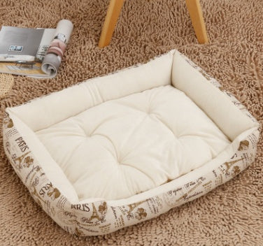 KFX-6148157 Large Dog Bed for Golden Retrievers - Cotton Dog Mat with Short Plush and High Elastic PP Cotton for Autumn and Winter Comfort