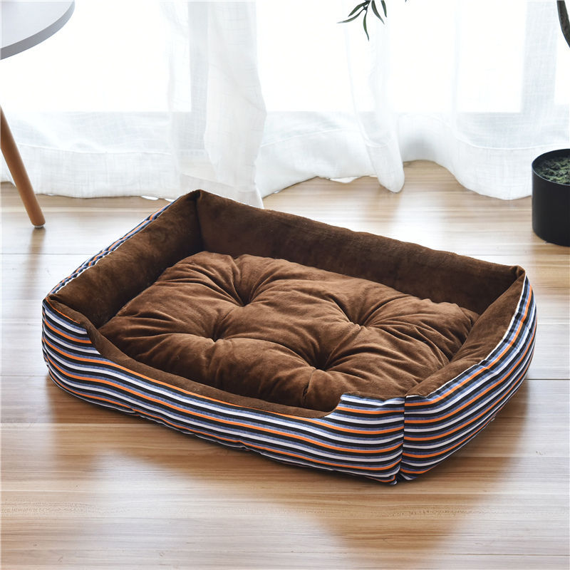 KFX-6148157 Large Dog Bed for Golden Retrievers - Cotton Dog Mat with Short Plush and High Elastic PP Cotton for Autumn and Winter Comfort