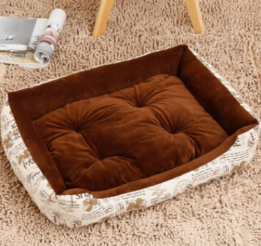 KFX-6148157 Large Dog Bed for Golden Retrievers - Cotton Dog Mat with Short Plush and High Elastic PP Cotton for Autumn and Winter Comfort