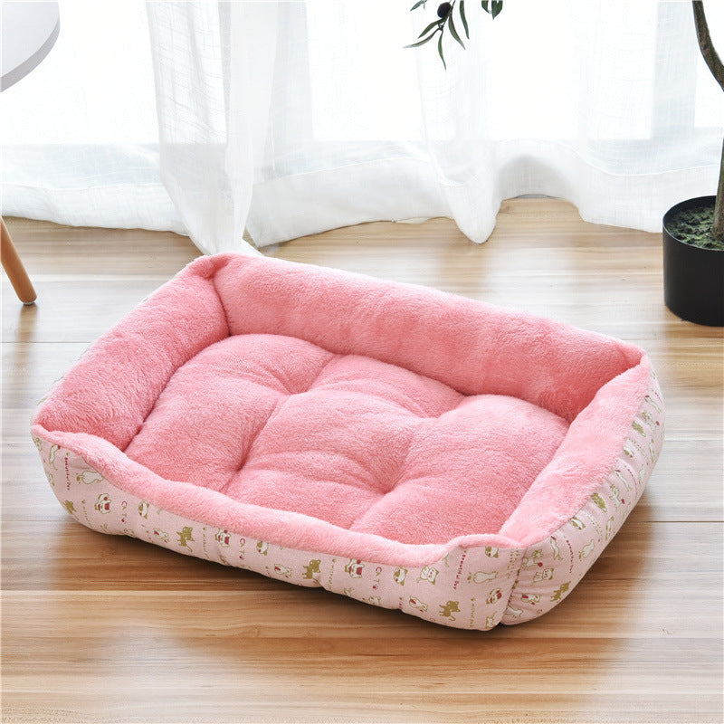 KFX-6148157 Large Dog Bed for Golden Retrievers - Cotton Dog Mat with Short Plush and High Elastic PP Cotton for Autumn and Winter Comfort