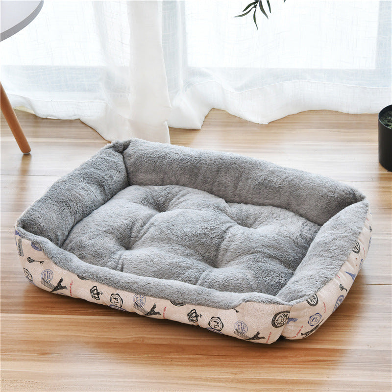 KFX-6148157 Large Dog Bed for Golden Retrievers - Cotton Dog Mat with Short Plush and High Elastic PP Cotton for Autumn and Winter Comfort