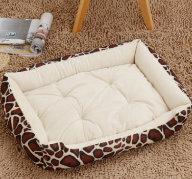 KFX-6148157 Large Dog Bed for Golden Retrievers - Cotton Dog Mat with Short Plush and High Elastic PP Cotton for Autumn and Winter Comfort