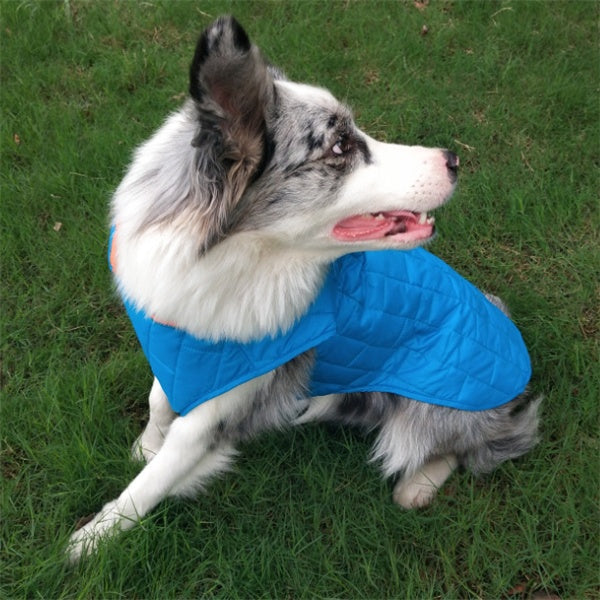 KFX-6148285 Two-Tone Plaid Dog Jacket in Red, Blue, and Purple - Sizes S to XXL