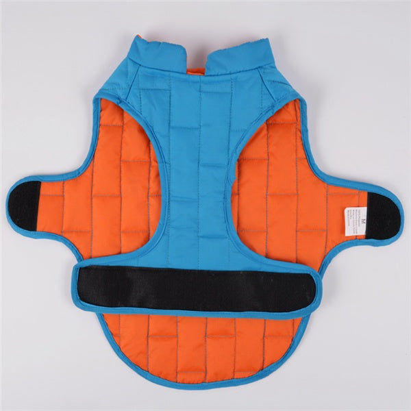 KFX-6148285 Two-Tone Plaid Dog Jacket in Red, Blue, and Purple - Sizes S to XXL