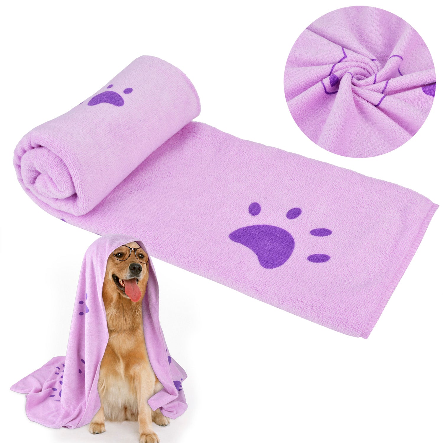 KFX-6149565 Soft Absorbent Cartoon Bear Bath Towel in Blue, Purple, and Green - 70x140cm