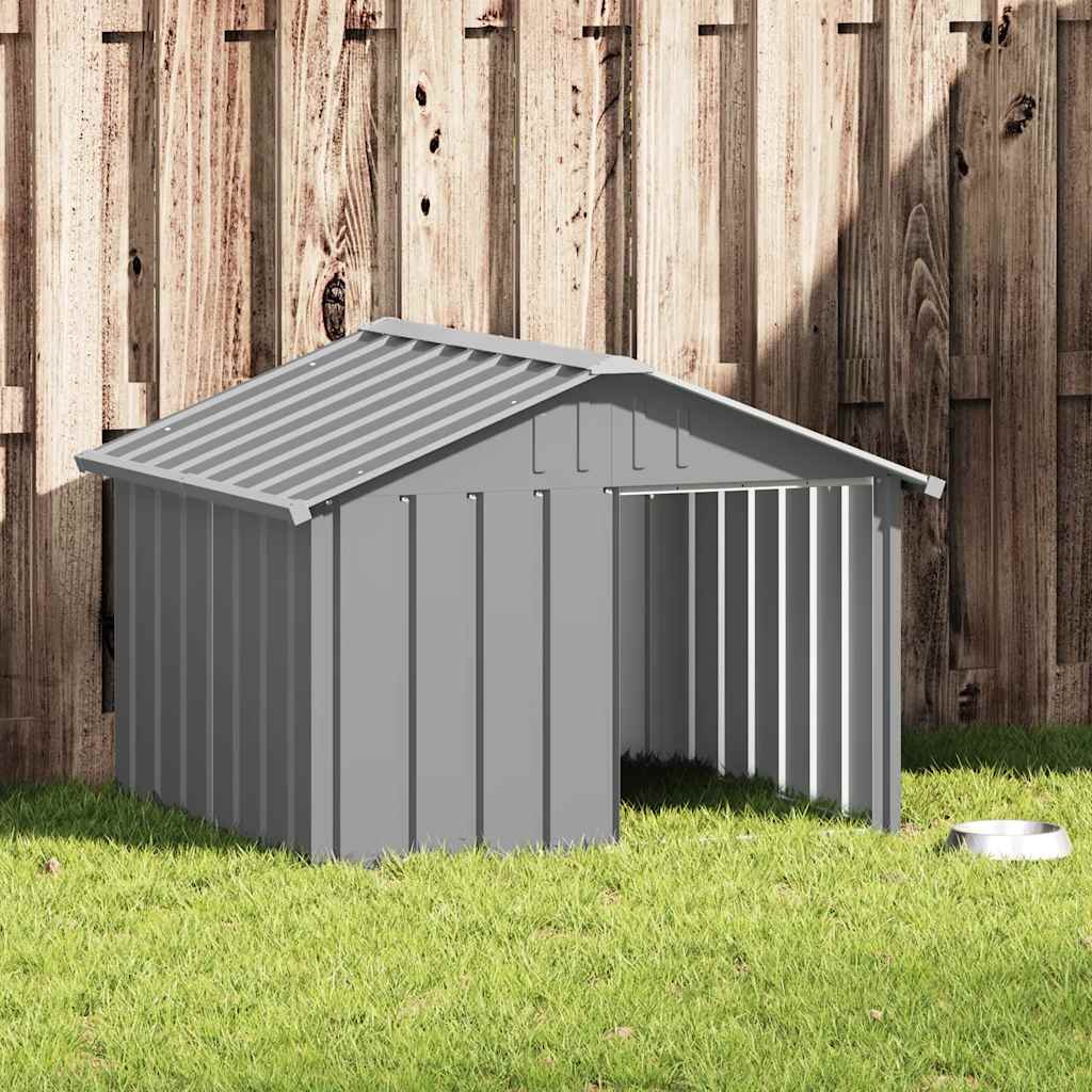 KFX-6149949 Galvanized Dog Kennel, Anthracite Color, 116.5 x 103 x 81.5 cm with 47 x 57 cm Entrance