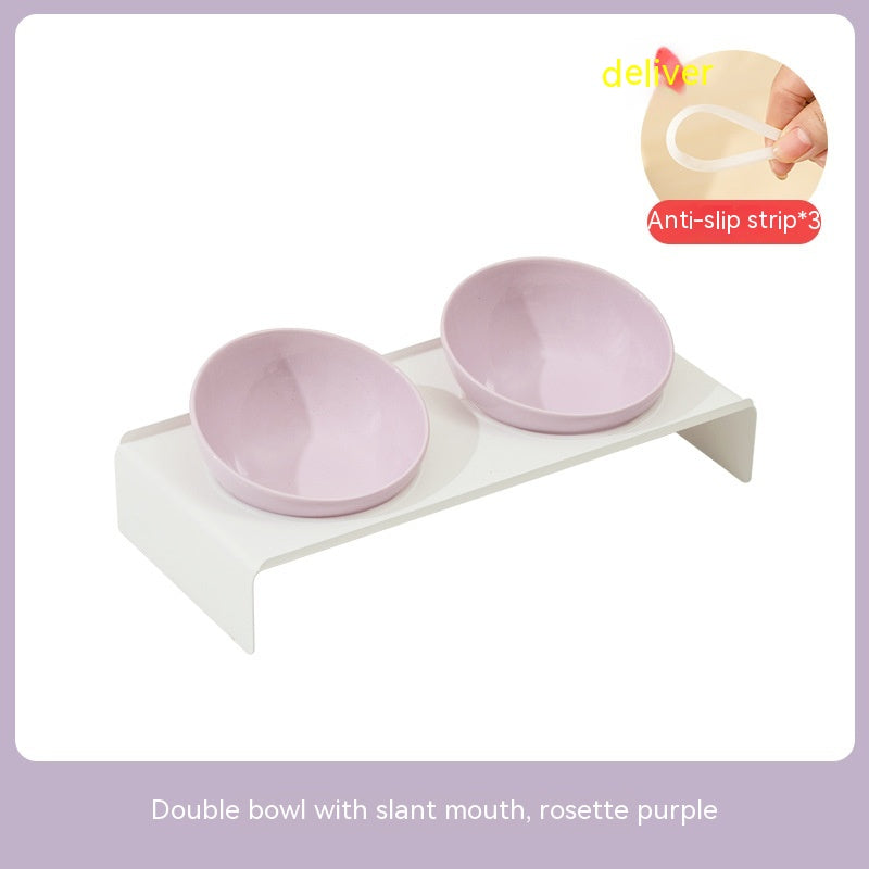 KFX-6150077 Ceramic Beveled Cat Bowl - 300ml, 15cm Diameter, Durable Design