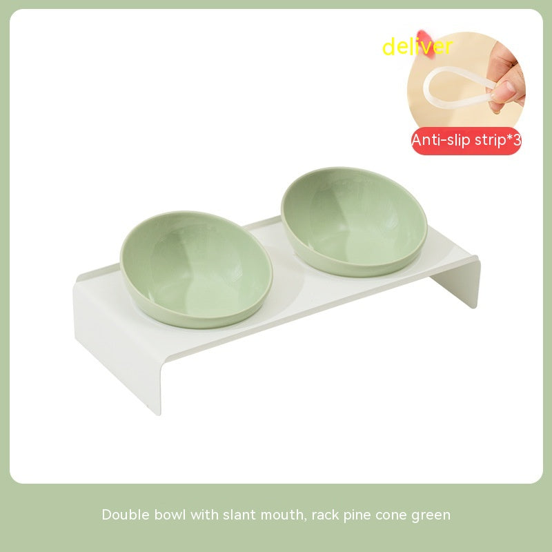 KFX-6150077 Ceramic Beveled Cat Bowl - 300ml, 15cm Diameter, Durable Design