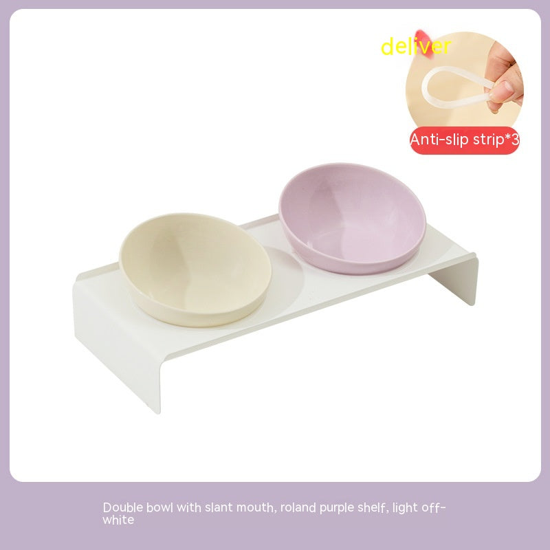 KFX-6150077 Ceramic Beveled Cat Bowl - 300ml, 15cm Diameter, Durable Design