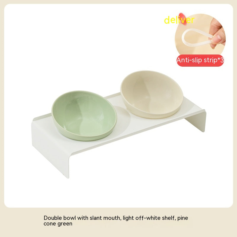 KFX-6150077 Ceramic Beveled Cat Bowl - 300ml, 15cm Diameter, Durable Design