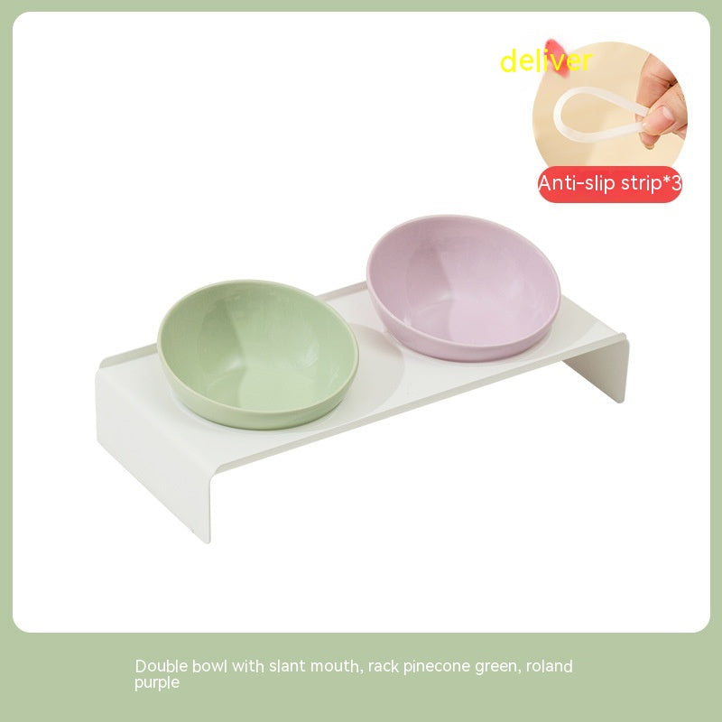 KFX-6150077 Ceramic Beveled Cat Bowl - 300ml, 15cm Diameter, Durable Design