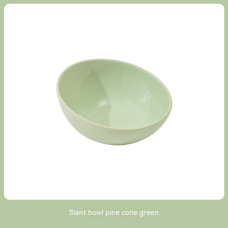 KFX-6150077 Ceramic Beveled Cat Bowl - 300ml, 15cm Diameter, Durable Design