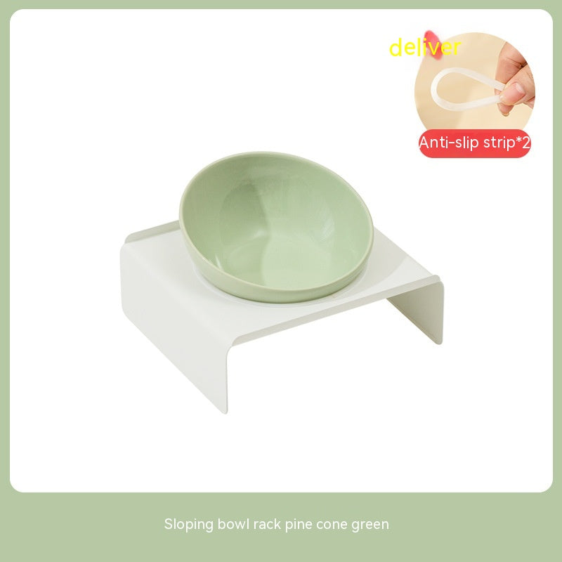KFX-6150077 Ceramic Beveled Cat Bowl - 300ml, 15cm Diameter, Durable Design
