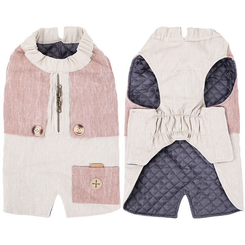 KFX-6152253 Classic Polyester Pocket Vest for Winter in Beige, Beige Blue, and Grey