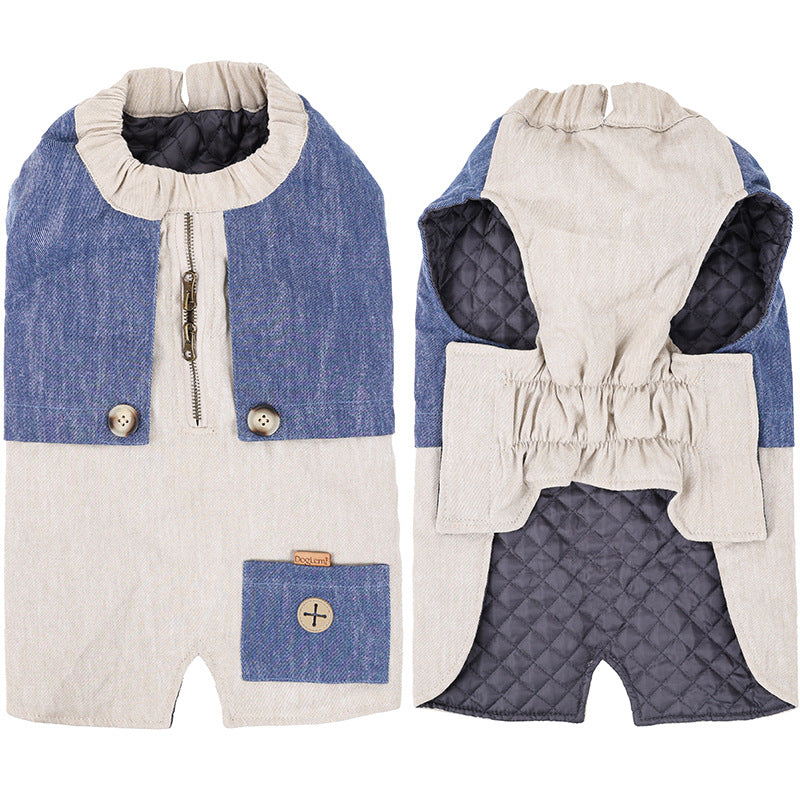 KFX-6152253 Classic Polyester Pocket Vest for Winter in Beige, Beige Blue, and Grey