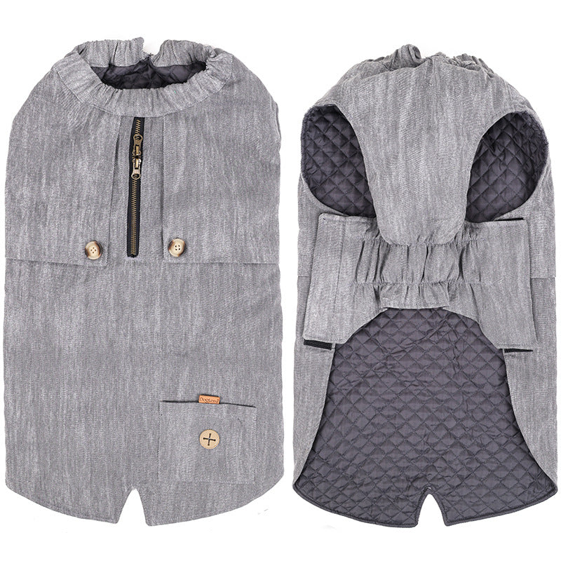 KFX-6152253 Classic Polyester Pocket Vest for Winter in Beige, Beige Blue, and Grey