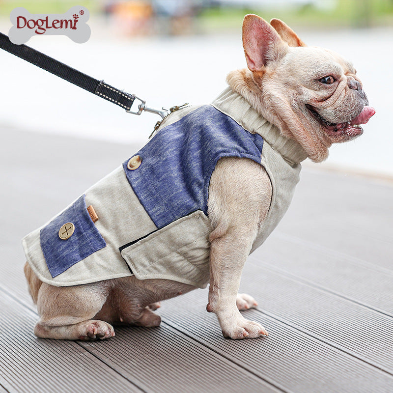 KFX-6152253 Classic Polyester Pocket Vest for Winter in Beige, Beige Blue, and Grey