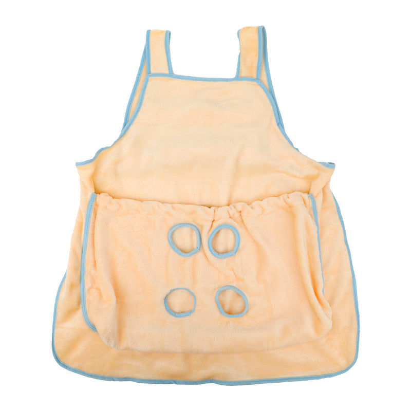 KFX-6153149 Adjustable Pet Carrier Apron for Outdoor Travel - Cozy Plush Chest Bag for Small Cats and Dogs