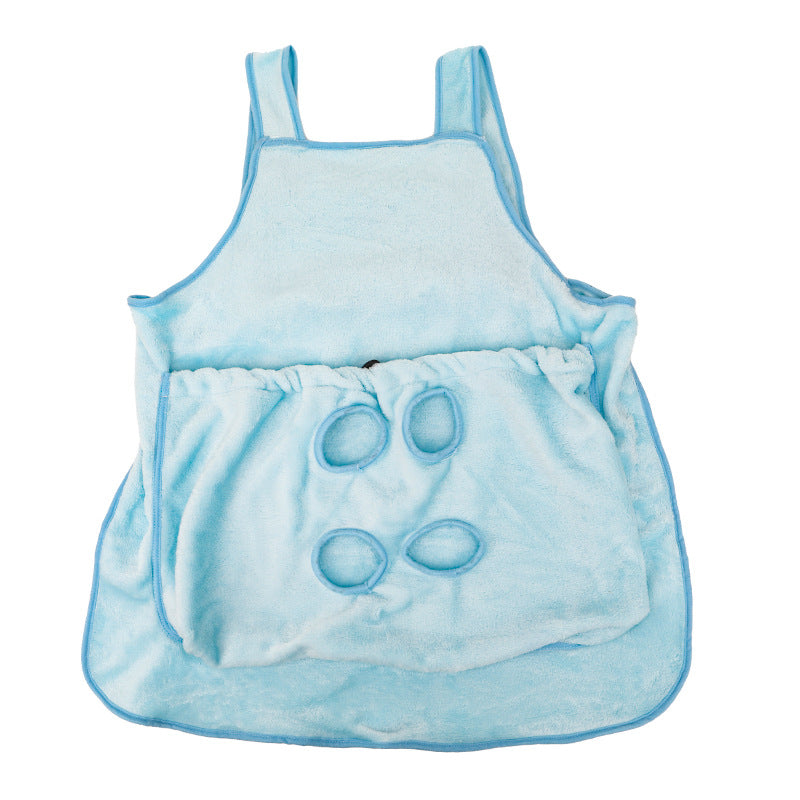 KFX-6153149 Adjustable Pet Carrier Apron for Outdoor Travel - Cozy Plush Chest Bag for Small Cats and Dogs
