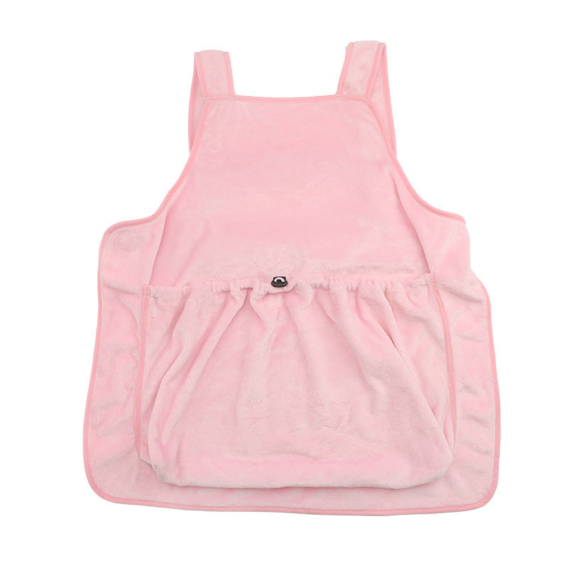 KFX-6153149 Adjustable Pet Carrier Apron for Outdoor Travel - Cozy Plush Chest Bag for Small Cats and Dogs