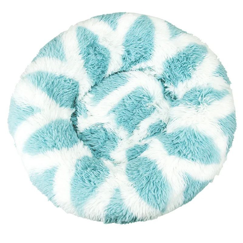 KFX-6153917 Multicolor Plush Round Nest Bed for Dogs and Cats - Various Sizes Available