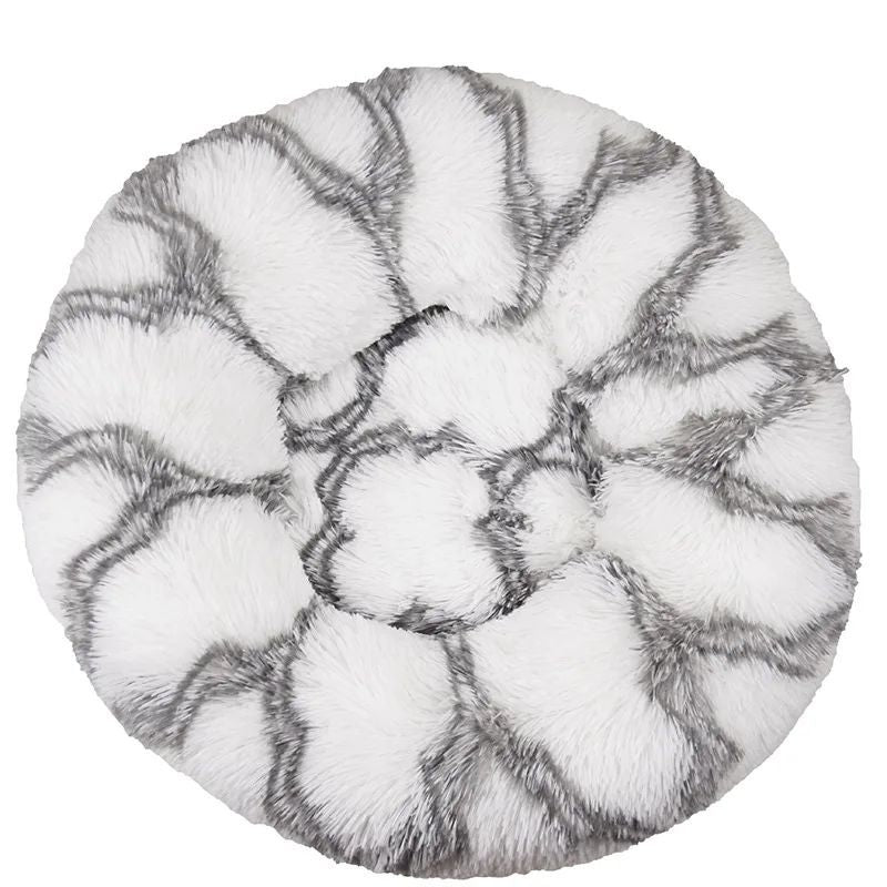 KFX-6153917 Multicolor Plush Round Nest Bed for Dogs and Cats - Various Sizes Available