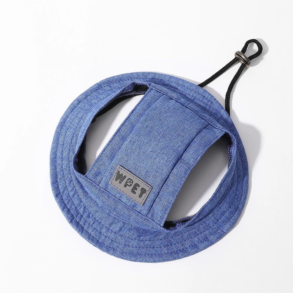 KFX-6154685 Denim Sun Visor Cap for Dogs and Cats with Adjustable Ear Holes