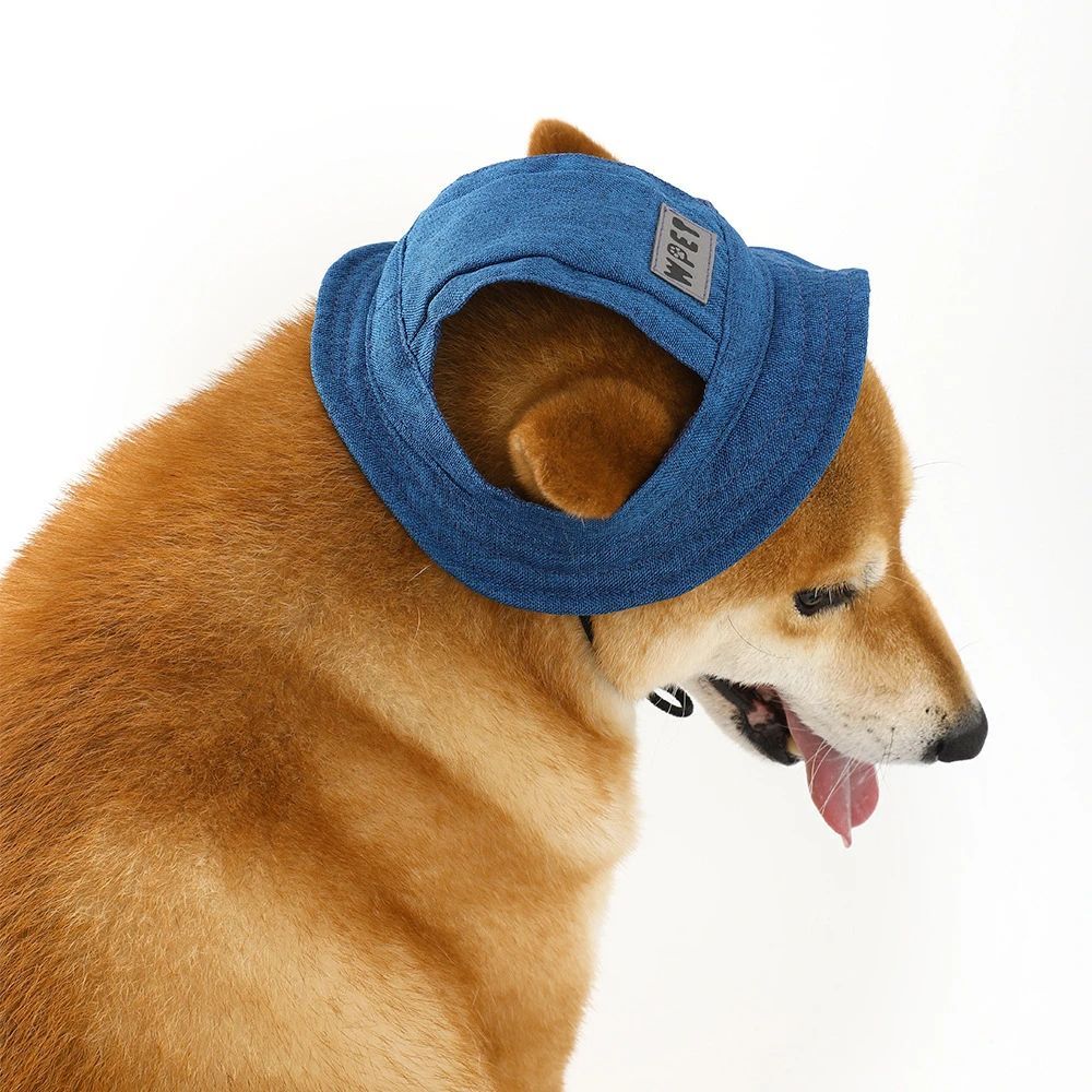 KFX-6154685 Denim Sun Visor Cap for Dogs and Cats with Adjustable Ear Holes
