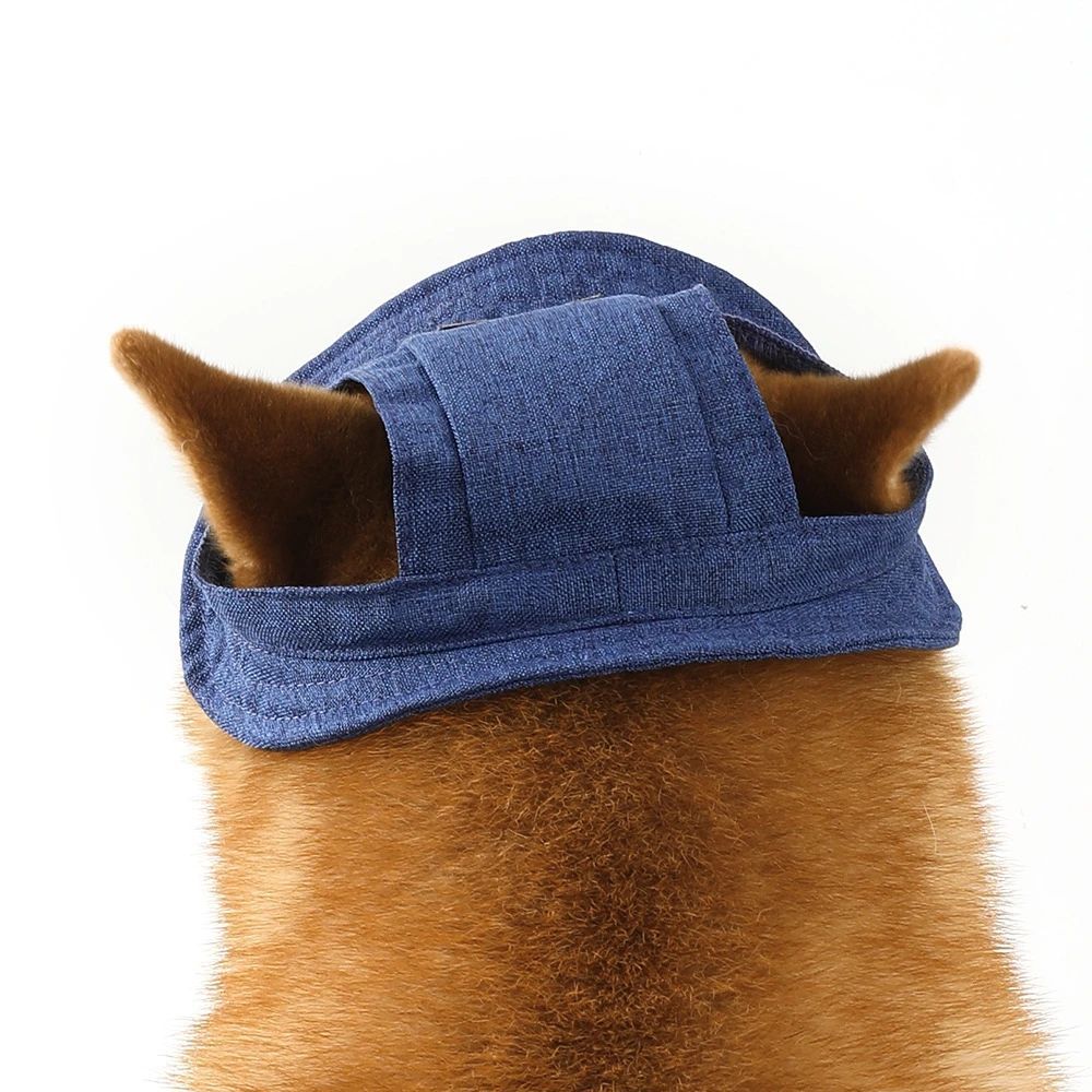 KFX-6154685 Denim Sun Visor Cap for Dogs and Cats with Adjustable Ear Holes