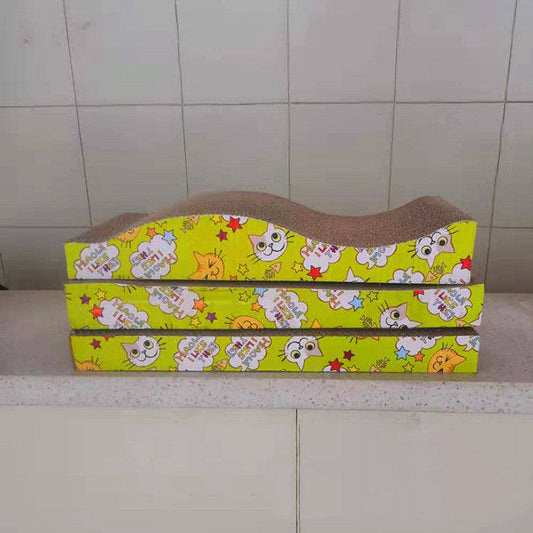 KFX-6155837 Corrugated Cardboard Cat Scratch Board - Nibble Toy for Cats (43x22x3.5cm)