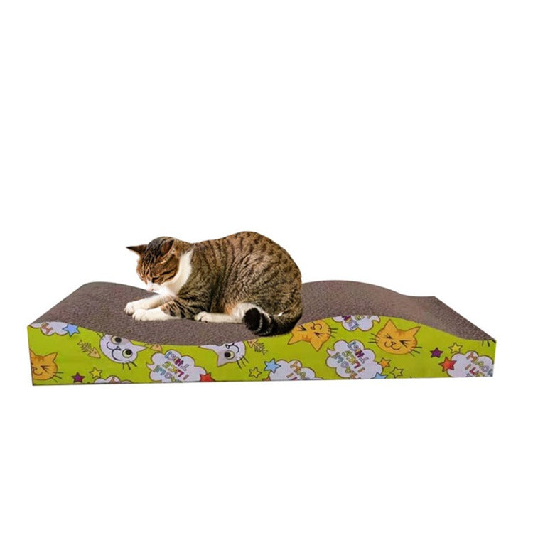 KFX-6155837 Corrugated Cardboard Cat Scratch Board - Nibble Toy for Cats (43x22x3.5cm)
