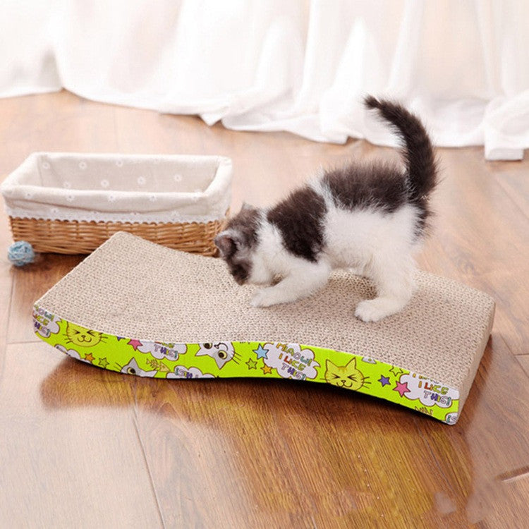 KFX-6155837 Corrugated Cardboard Cat Scratch Board - Nibble Toy for Cats (43x22x3.5cm)