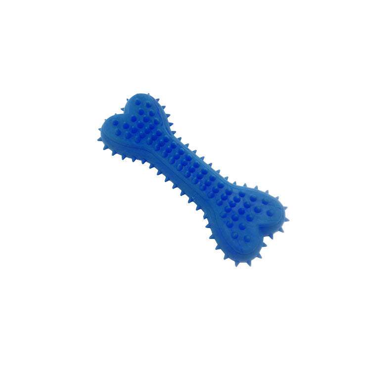 KFX-6156477 Soft Rubber Dog Love Bone Toy for Molar Teeth Cleaning - Available in Pink, Green, Blue