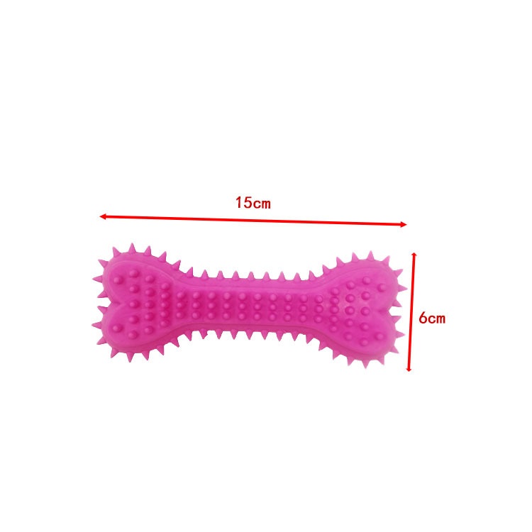 KFX-6156477 Soft Rubber Dog Love Bone Toy for Molar Teeth Cleaning - Available in Pink, Green, Blue