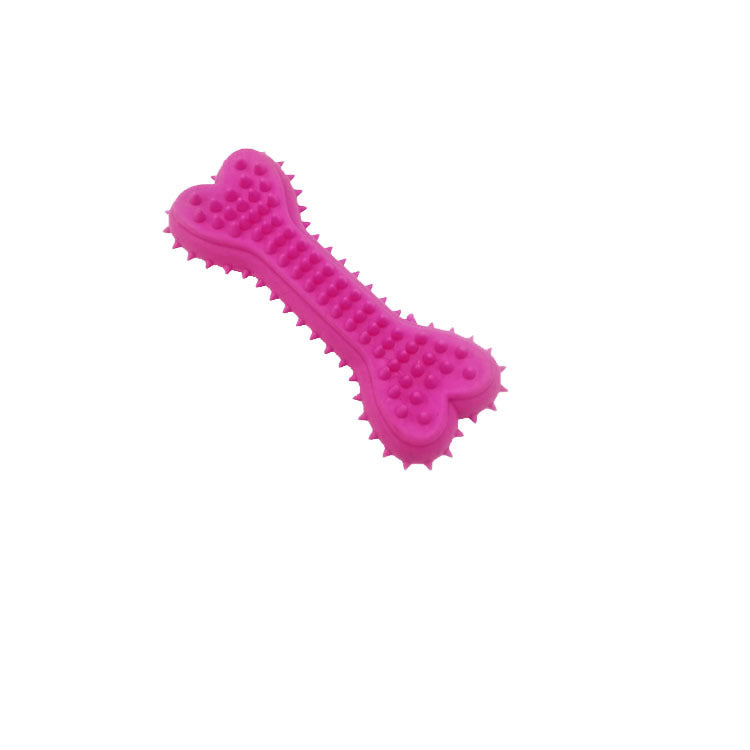 KFX-6156477 Soft Rubber Dog Love Bone Toy for Molar Teeth Cleaning - Available in Pink, Green, Blue
