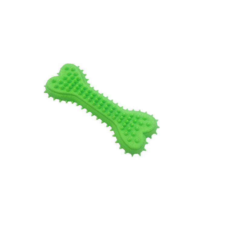 KFX-6156477 Soft Rubber Dog Love Bone Toy for Molar Teeth Cleaning - Available in Pink, Green, Blue