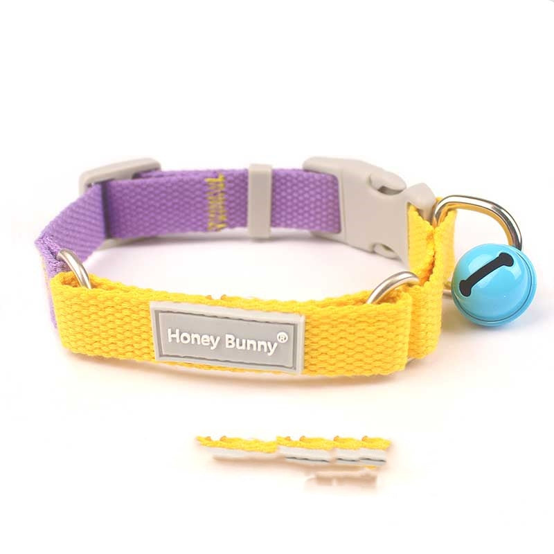 KFX-6157629 Colorful Adjustable Collar and Leash Set with Free Bell for Dogs