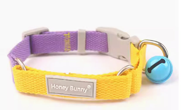 KFX-6157629 Colorful Adjustable Collar and Leash Set with Free Bell for Dogs