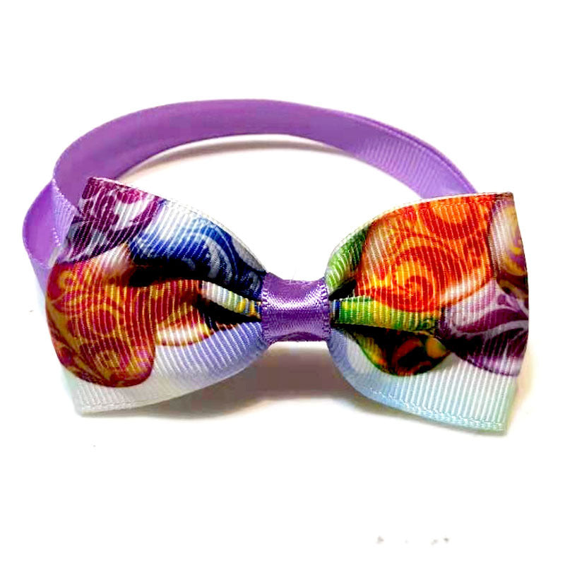 KFX-6157885 Easter-Themed Pet Bow Tie and Head Flower Set in Various Colors