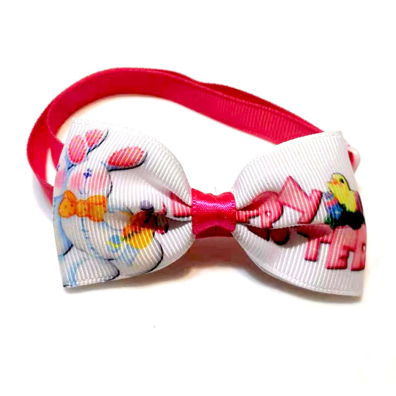 KFX-6157885 Easter-Themed Pet Bow Tie and Head Flower Set in Various Colors