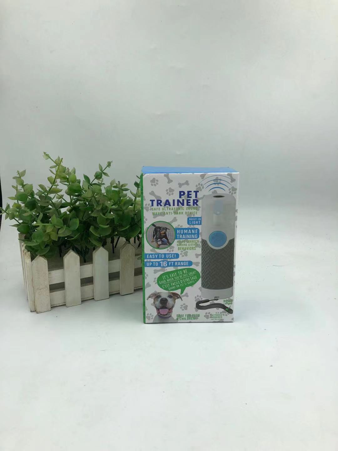 KFX-6158909 Ultrasonic Handheld Dog Trainer for Bark Control, White, ABS Material