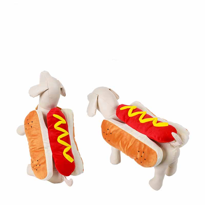 KFX-6159805 Hot Dog Costume for Pets - Fun Dog Clothing with Hook-and-Loop Fastener, Available in Multiple Sizes