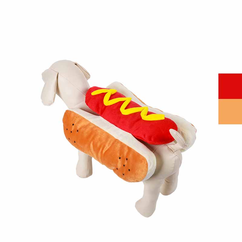KFX-6159805 Hot Dog Costume for Pets - Fun Dog Clothing with Hook-and-Loop Fastener, Available in Multiple Sizes
