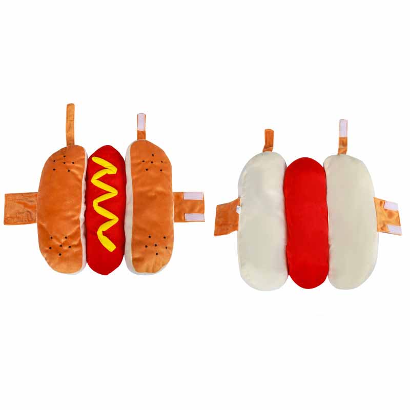 KFX-6159805 Hot Dog Costume for Pets - Fun Dog Clothing with Hook-and-Loop Fastener, Available in Multiple Sizes