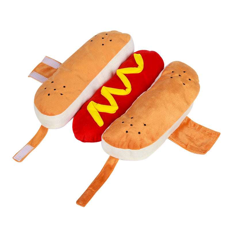 KFX-6159805 Hot Dog Costume for Pets - Fun Dog Clothing with Hook-and-Loop Fastener, Available in Multiple Sizes