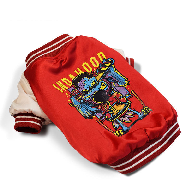 KFX-6160701 Cotton-Padded Dog Jacket - Casual Outerwear in Blue and Red, Sizes XS to 2XL