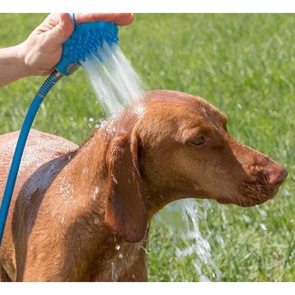 KFX-6163261 Silicone Bathing Gloves with Hand-Held Massage Brush for Pet Showering